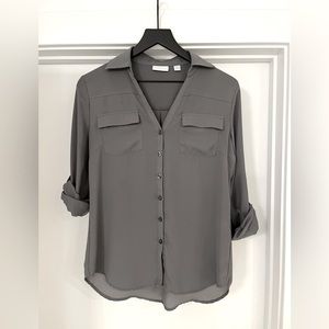 Light Gray Button-Down Top